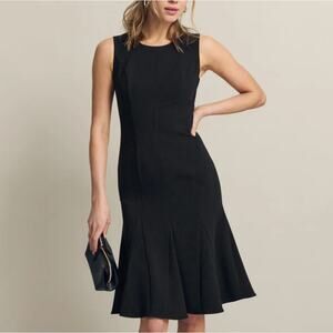 Black Halo Classic Sheath Dress SIZE 8 Sleeveless Flattering Work Designer $400
